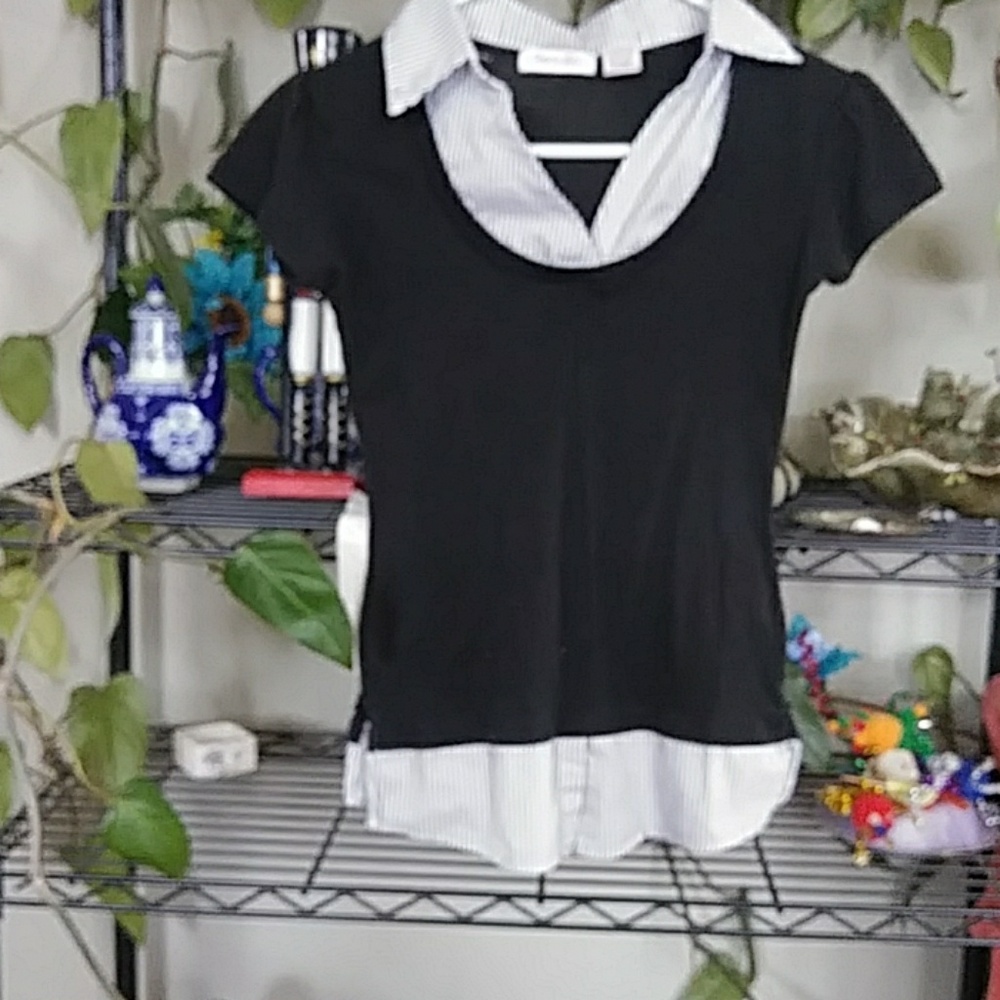 Pull over, capped sleeved top.